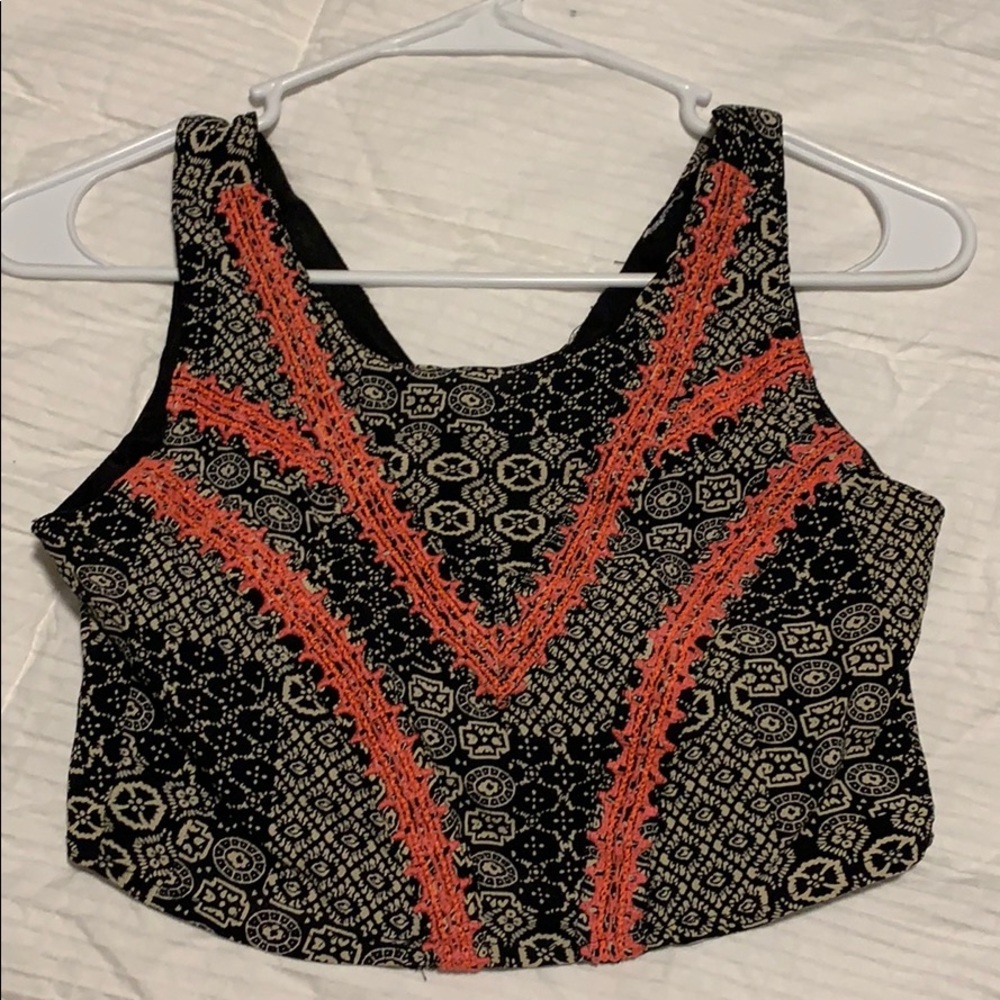 Fun black and pink crop tank
